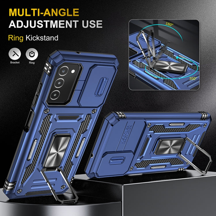 For Samsung Galaxy A03s Armor PC + TPU Camera Shield Phone Case
