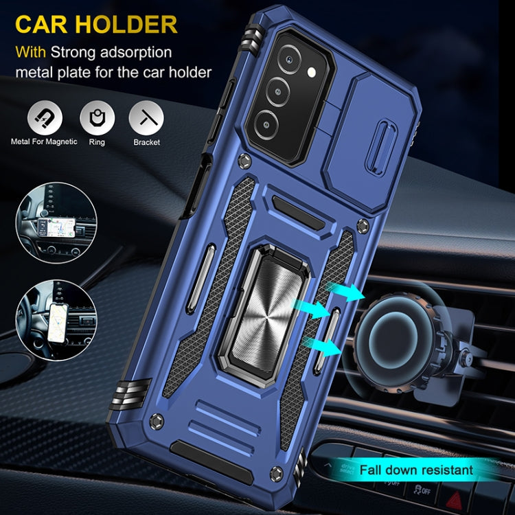 For Samsung Galaxy A03s Armor PC + TPU Camera Shield Phone Case