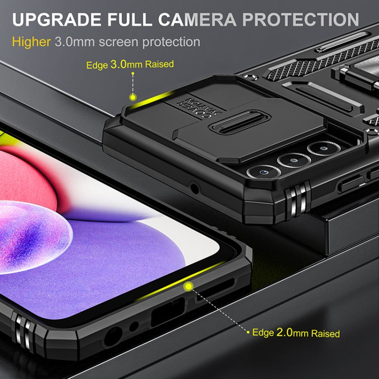 For Samsung Galaxy A03s Armor PC + TPU Camera Shield Phone Case