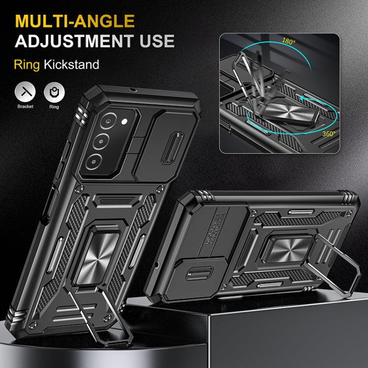 For Samsung Galaxy A03s Armor PC + TPU Camera Shield Phone Case