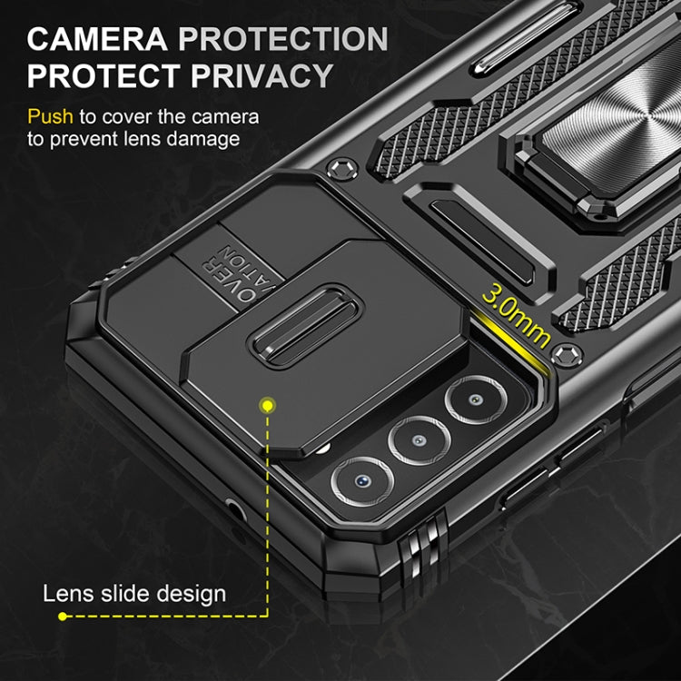 For Samsung Galaxy A03s Armor PC + TPU Camera Shield Phone Case