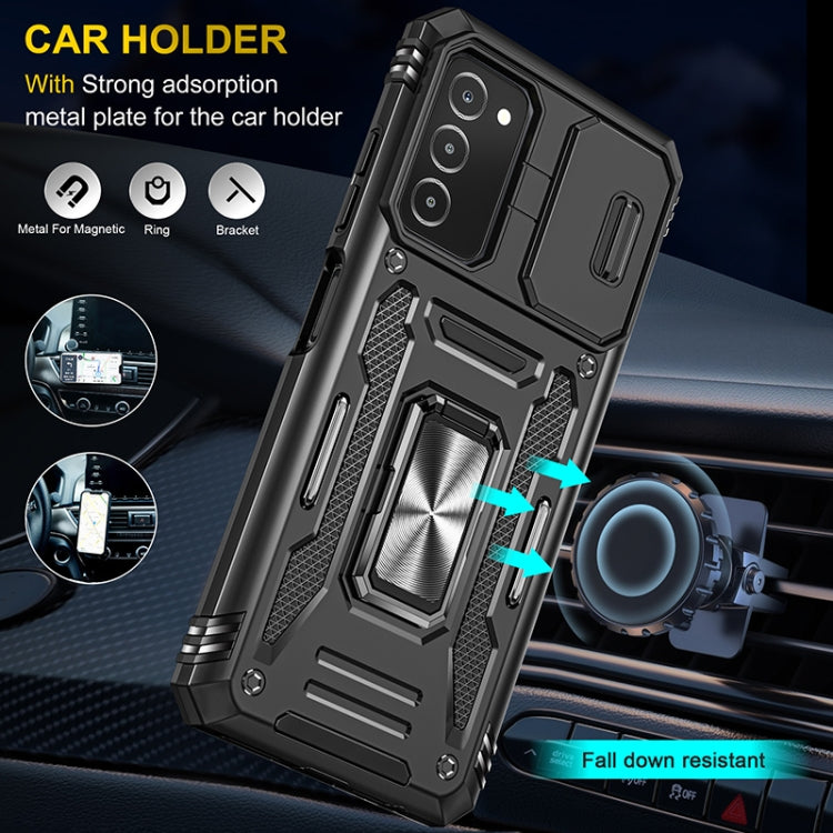 For Samsung Galaxy A03s Armor PC + TPU Camera Shield Phone Case