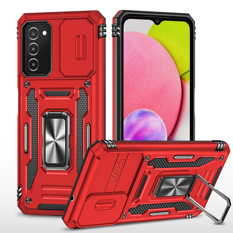 For Samsung Galaxy A03s Armor PC + TPU Camera Shield Phone Case