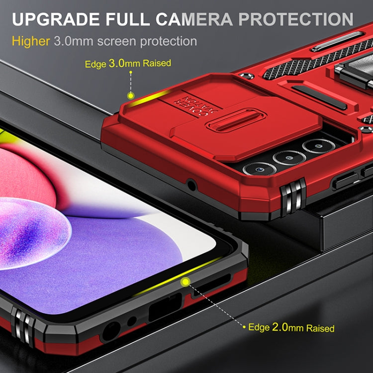 For Samsung Galaxy A03s Armor PC + TPU Camera Shield Phone Case