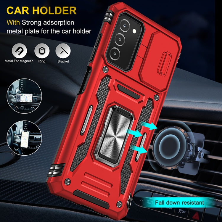For Samsung Galaxy A03s Armor PC + TPU Camera Shield Phone Case