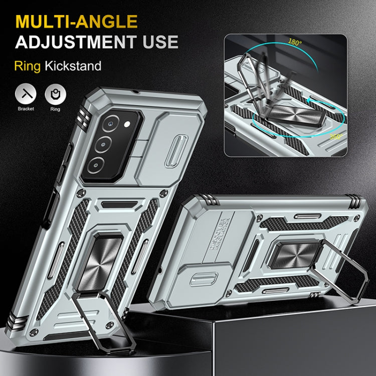 For Samsung Galaxy A03s Armor PC + TPU Camera Shield Phone Case