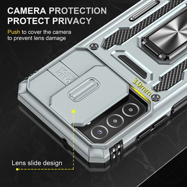 For Samsung Galaxy A03s Armor PC + TPU Camera Shield Phone Case