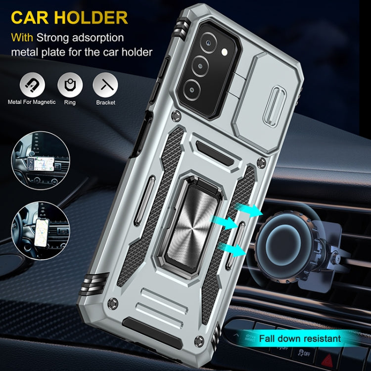 For Samsung Galaxy A03s Armor PC + TPU Camera Shield Phone Case