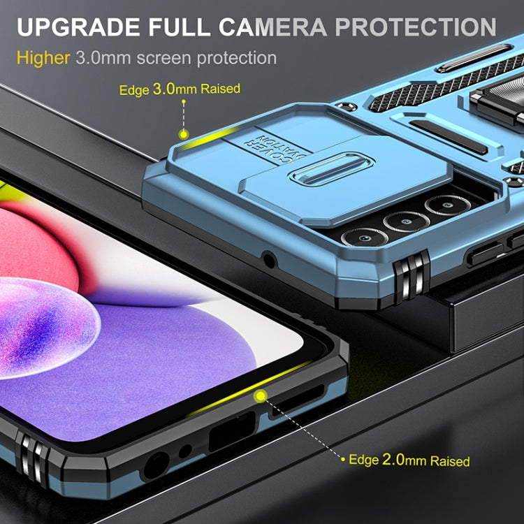For Samsung Galaxy A03s Armor PC + TPU Camera Shield Phone Case