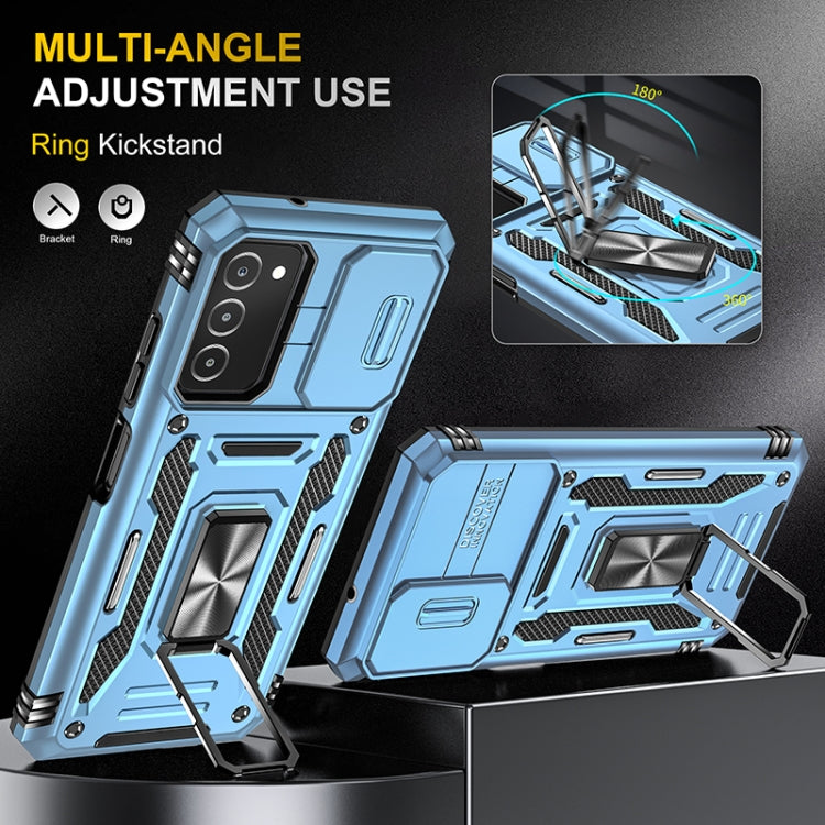 For Samsung Galaxy A03s Armor PC + TPU Camera Shield Phone Case
