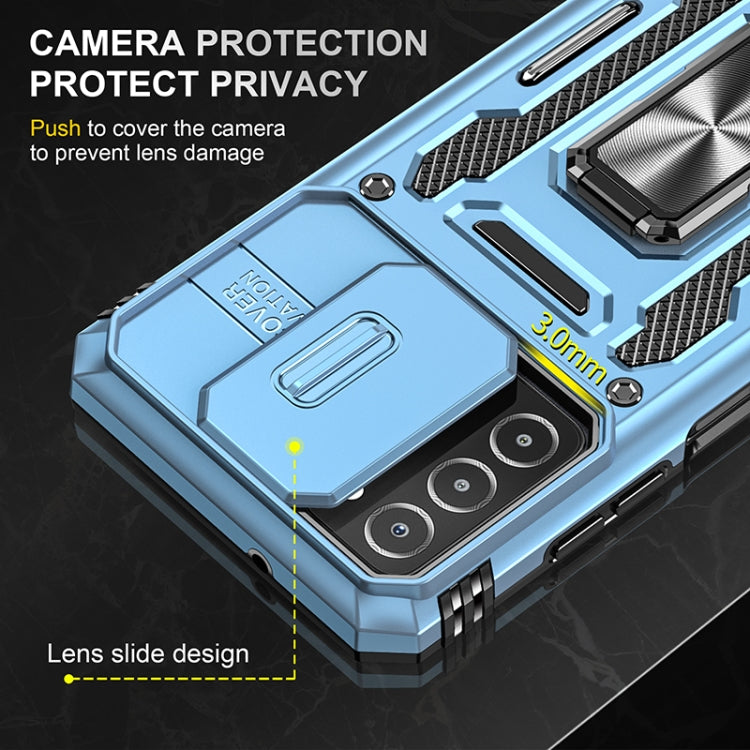 For Samsung Galaxy A03s Armor PC + TPU Camera Shield Phone Case