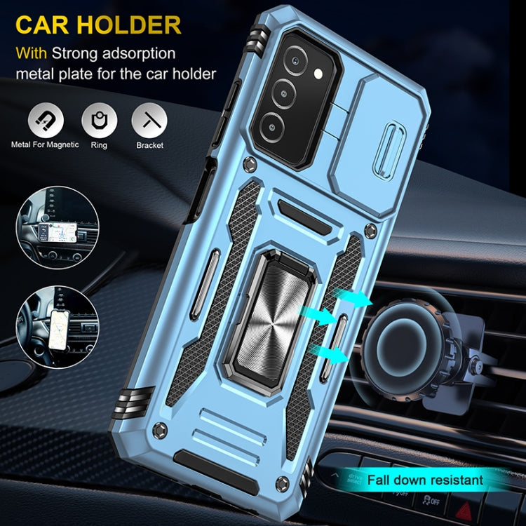 For Samsung Galaxy A03s Armor PC + TPU Camera Shield Phone Case