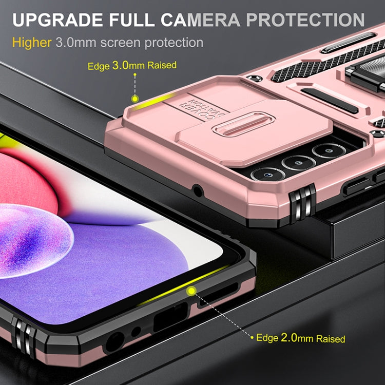 For Samsung Galaxy A03s Armor PC + TPU Camera Shield Phone Case