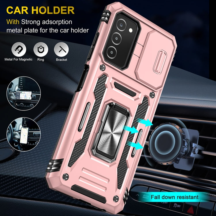 For Samsung Galaxy A03s Armor PC + TPU Camera Shield Phone Case