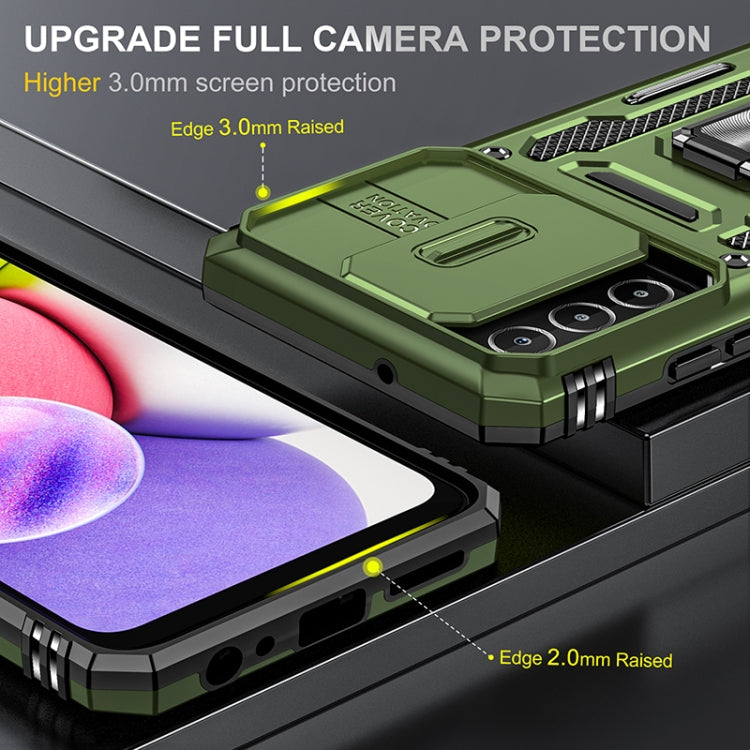 For Samsung Galaxy A03s Armor PC + TPU Camera Shield Phone Case