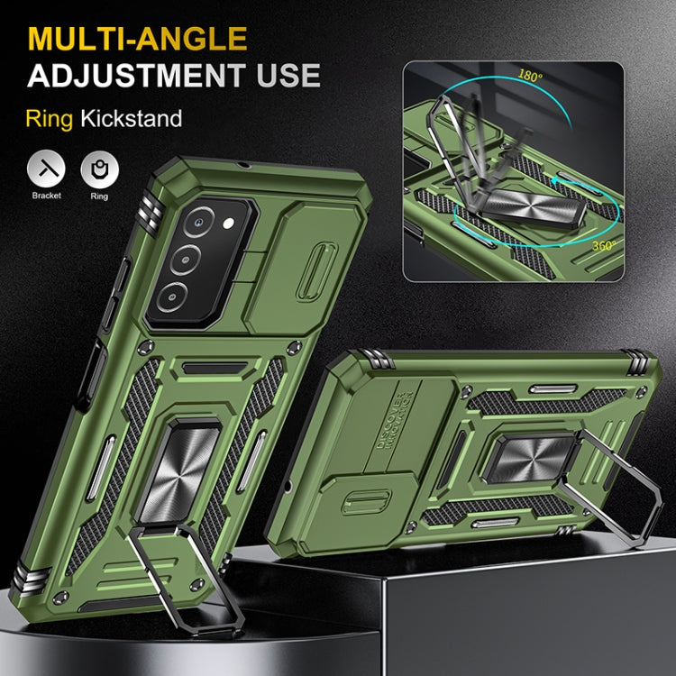 For Samsung Galaxy A03s Armor PC + TPU Camera Shield Phone Case