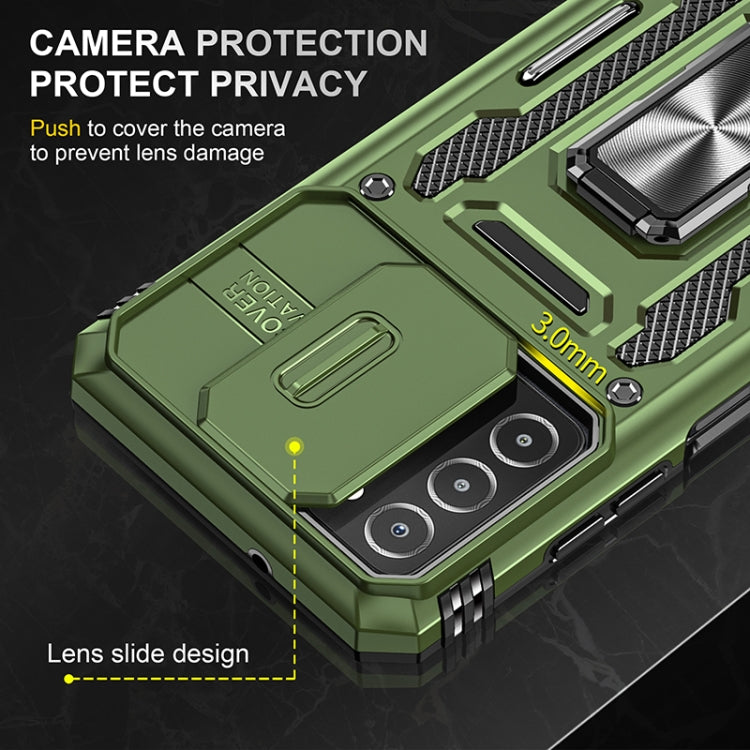 For Samsung Galaxy A03s Armor PC + TPU Camera Shield Phone Case