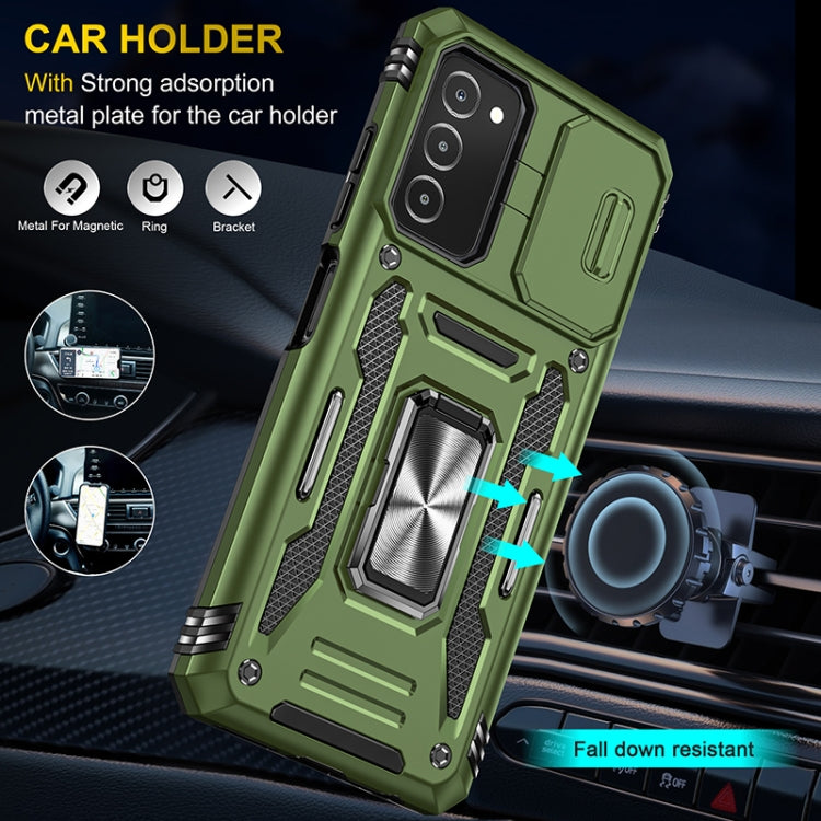 For Samsung Galaxy A03s Armor PC + TPU Camera Shield Phone Case