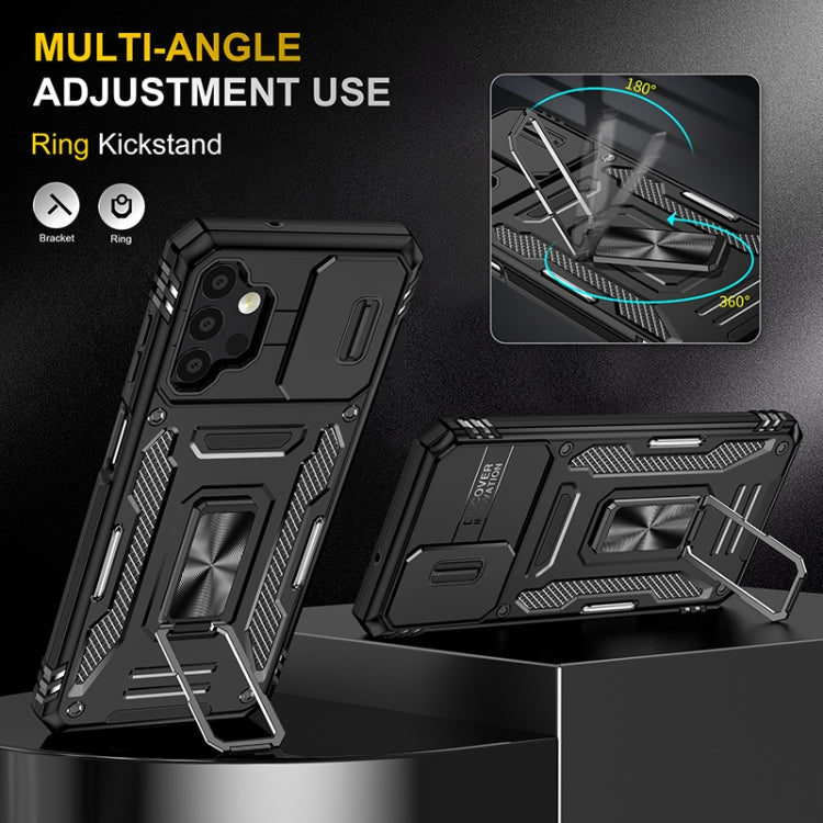 For Samsung Galaxy A13 5G Armor PC + TPU Camera Shield Phone Case