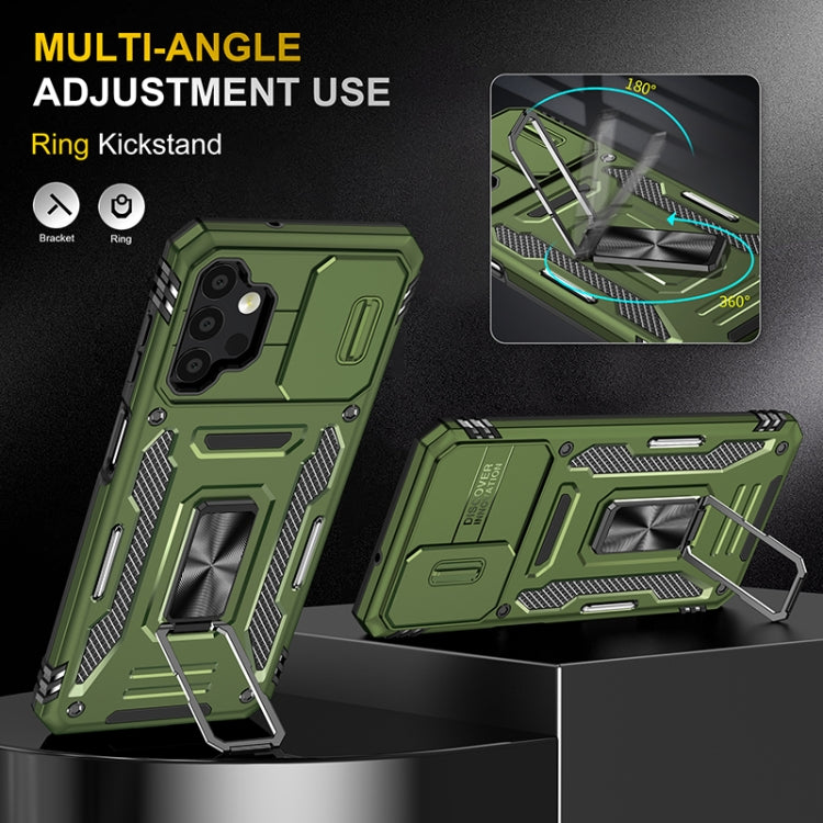 For Samsung Galaxy A13 5G Armor PC + TPU Camera Shield Phone Case