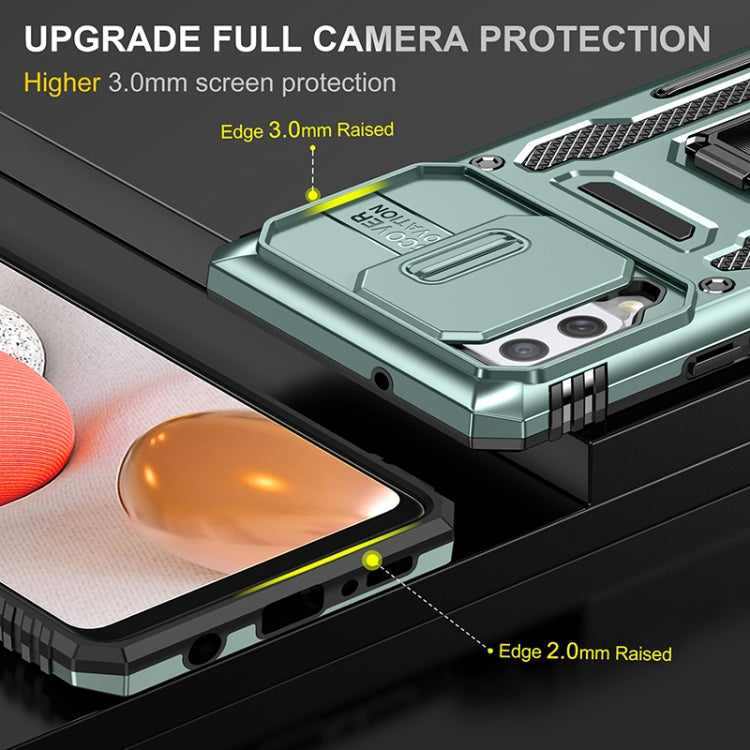 For Samsung Galaxy A42 5G Armor PC + TPU Camera Shield Phone Case
