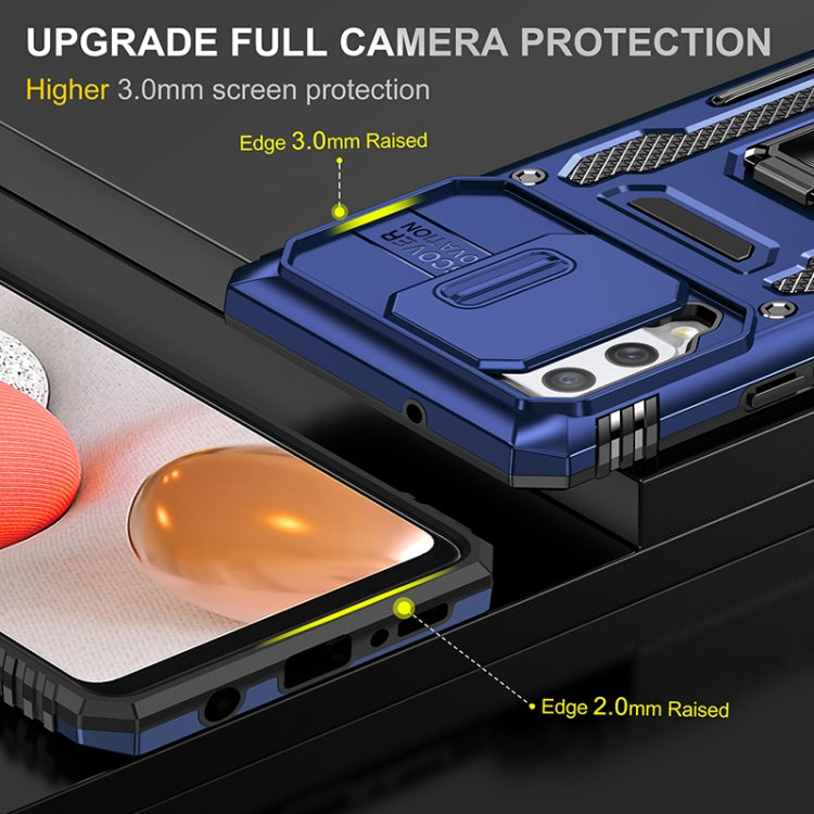 For Samsung Galaxy A42 5G Armor PC + TPU Camera Shield Phone Case