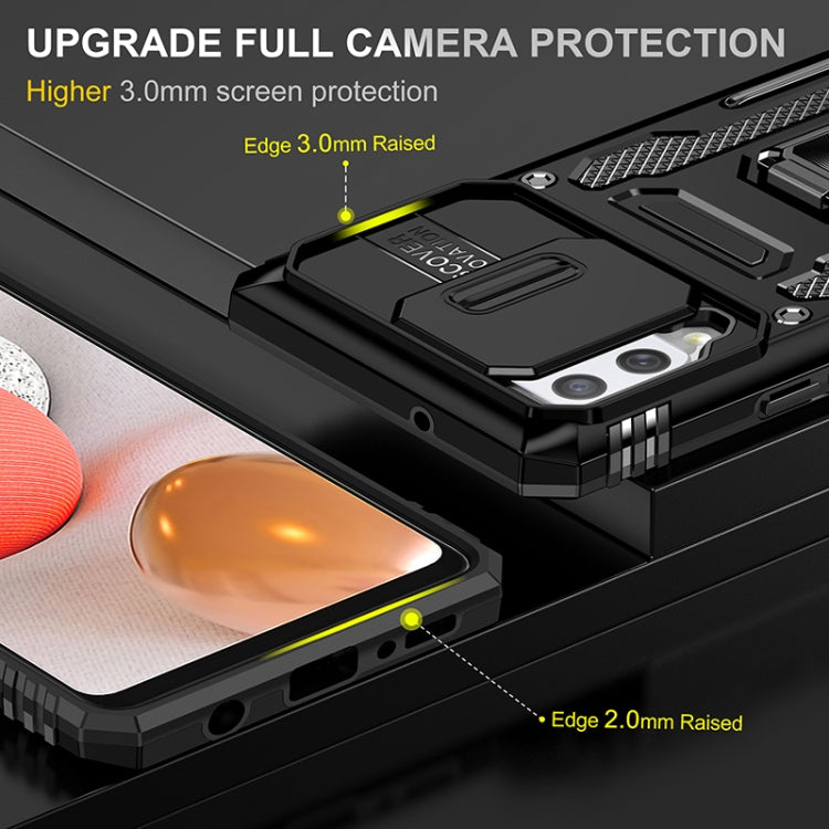For Samsung Galaxy A42 5G Armor PC + TPU Camera Shield Phone Case