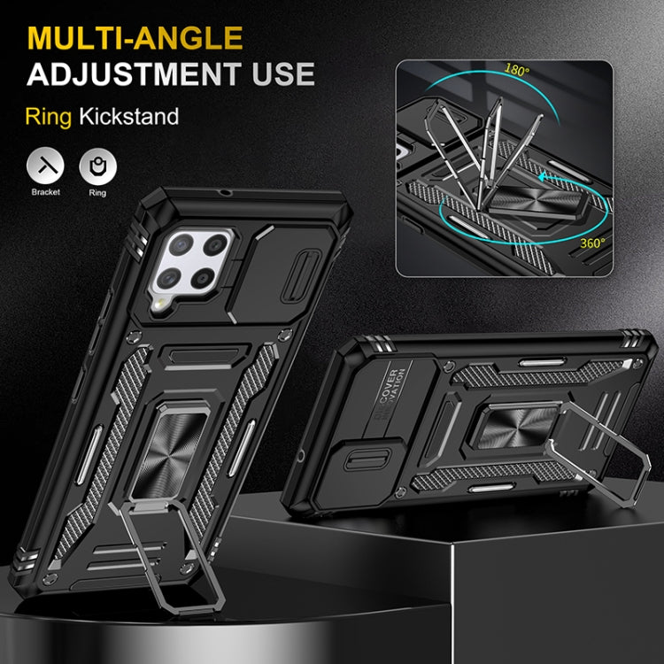 For Samsung Galaxy A42 5G Armor PC + TPU Camera Shield Phone Case