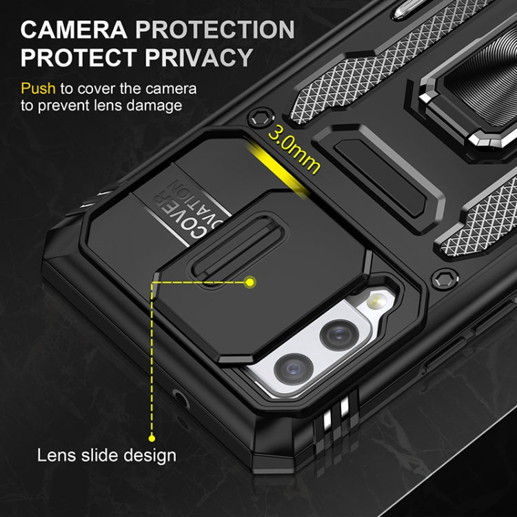 For Samsung Galaxy A42 5G Armor PC + TPU Camera Shield Phone Case