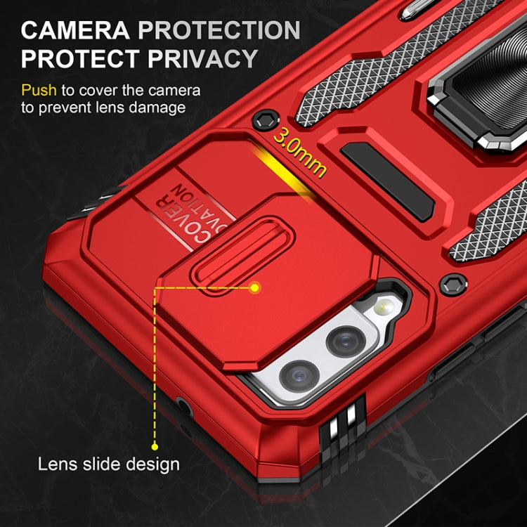 For Samsung Galaxy A42 5G Armor PC + TPU Camera Shield Phone Case