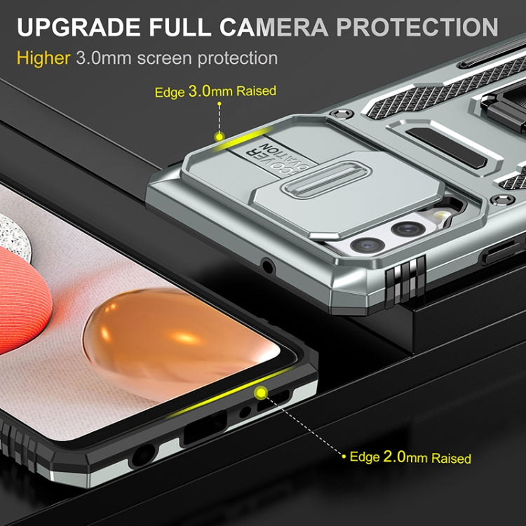 For Samsung Galaxy A42 5G Armor PC + TPU Camera Shield Phone Case
