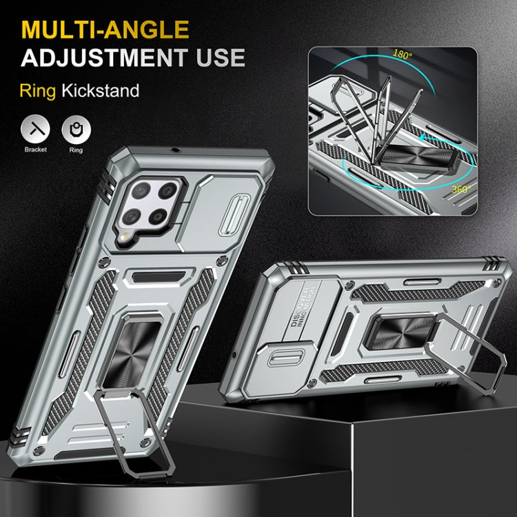 For Samsung Galaxy A42 5G Armor PC + TPU Camera Shield Phone Case