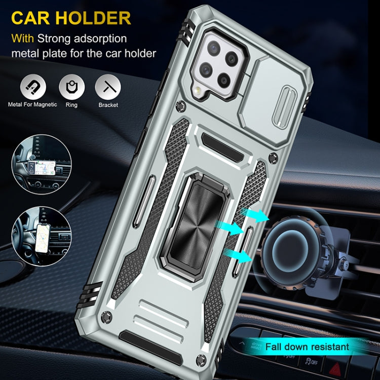 For Samsung Galaxy A42 5G Armor PC + TPU Camera Shield Phone Case