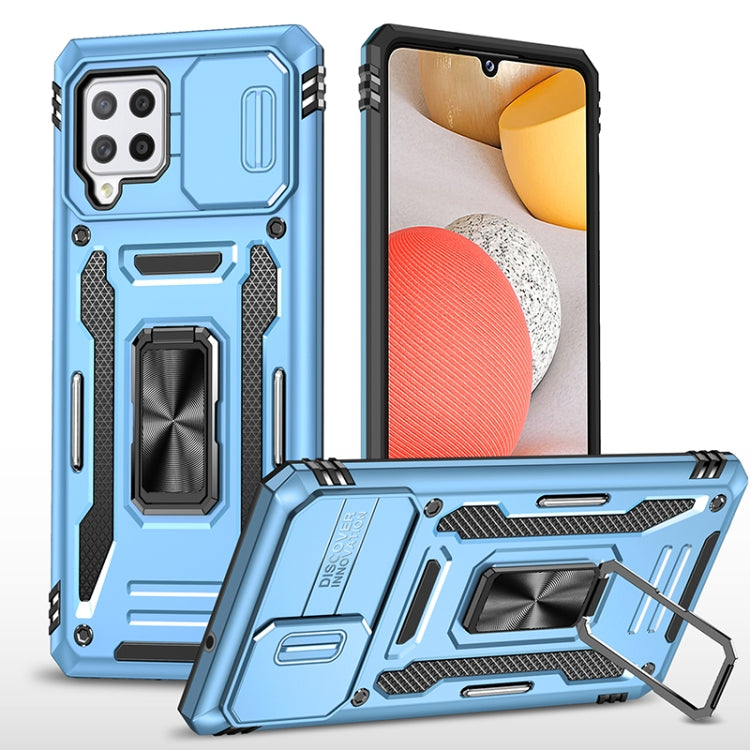 For Samsung Galaxy A42 5G Armor PC + TPU Camera Shield Phone Case