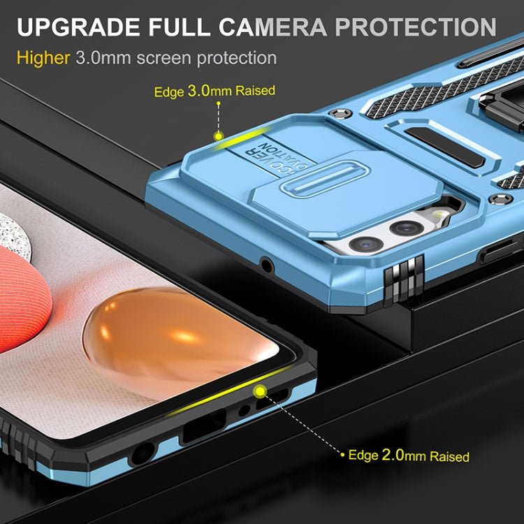 For Samsung Galaxy A42 5G Armor PC + TPU Camera Shield Phone Case