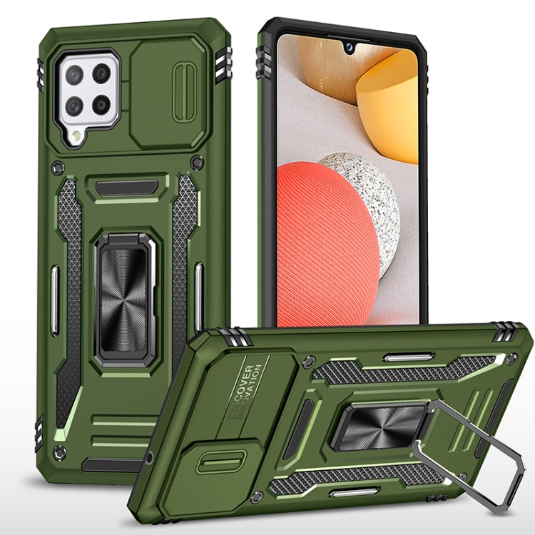 For Samsung Galaxy A42 5G Armor PC + TPU Camera Shield Phone Case