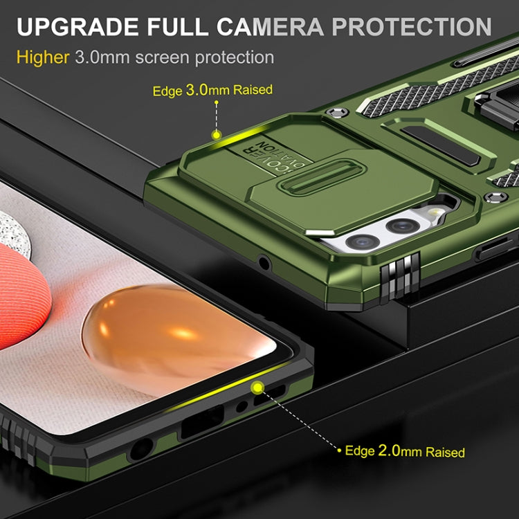 For Samsung Galaxy A42 5G Armor PC + TPU Camera Shield Phone Case