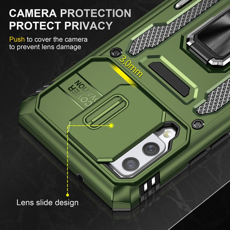 For Samsung Galaxy A42 5G Armor PC + TPU Camera Shield Phone Case
