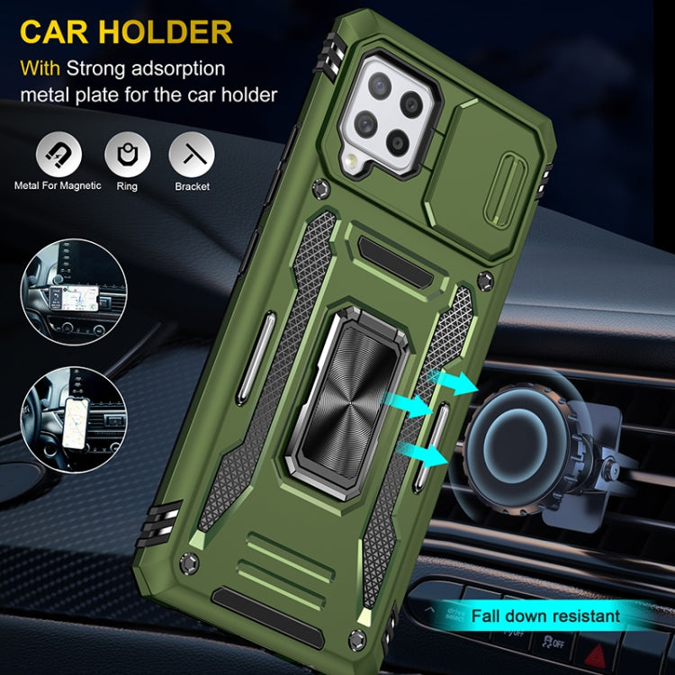 For Samsung Galaxy A42 5G Armor PC + TPU Camera Shield Phone Case