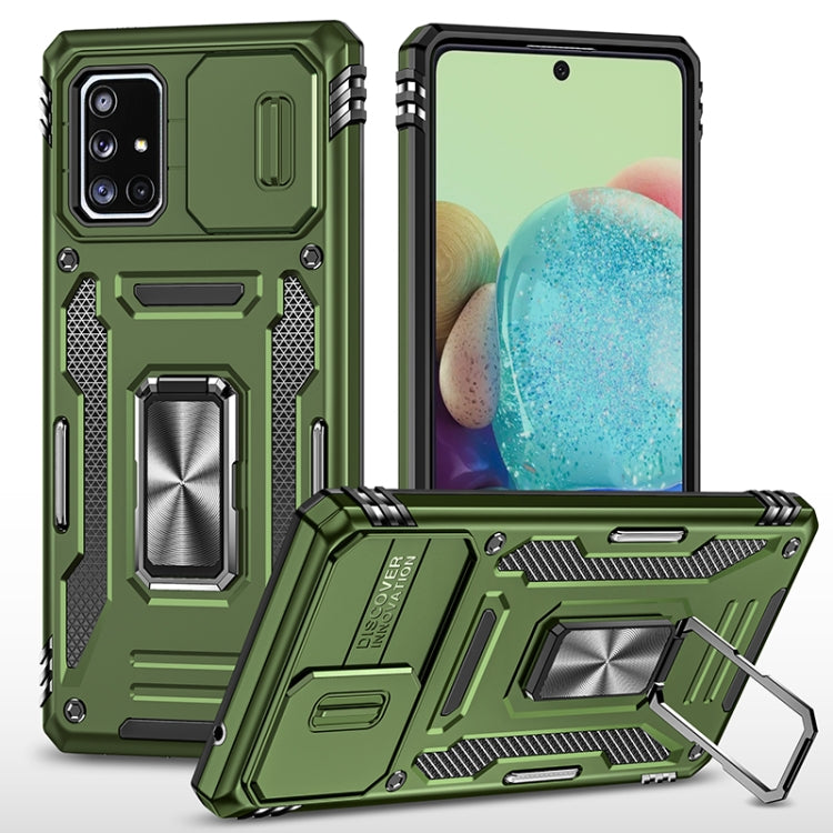 For Samsung Galaxy A71 5G Armor PC + TPU Camera Shield Phone Case