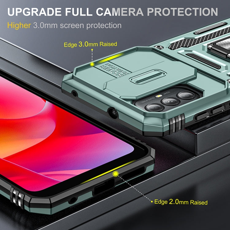 For Motorola Moto G Power 2022 Armor PC + TPU Camera Shield Phone Case