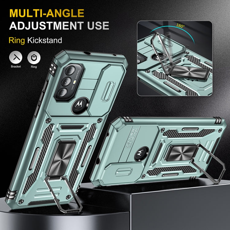For Motorola Moto G Power 2022 Armor PC + TPU Camera Shield Phone Case
