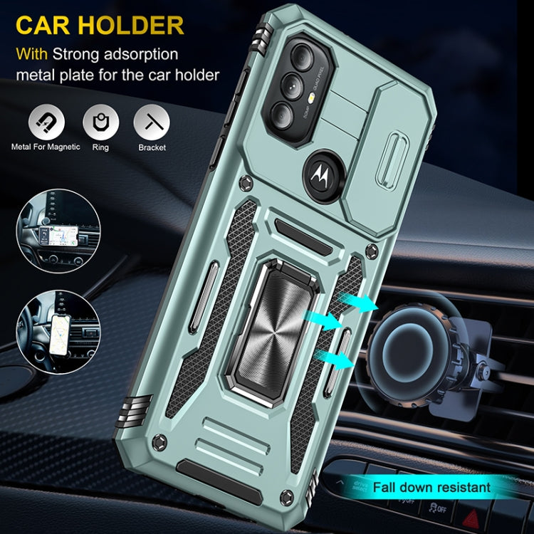 For Motorola Moto G Power 2022 Armor PC + TPU Camera Shield Phone Case