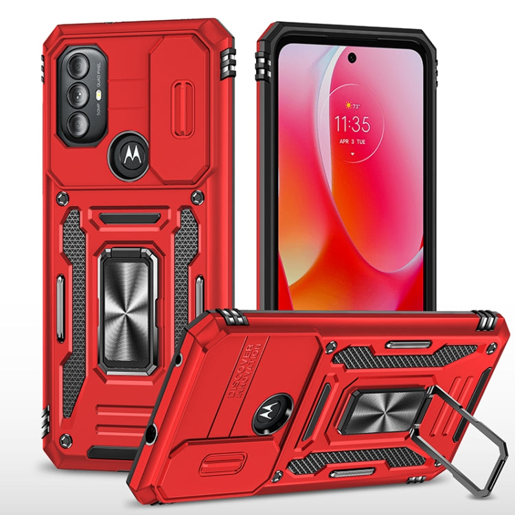 For Motorola Moto G Power 2022 Armor PC + TPU Camera Shield Phone Case
