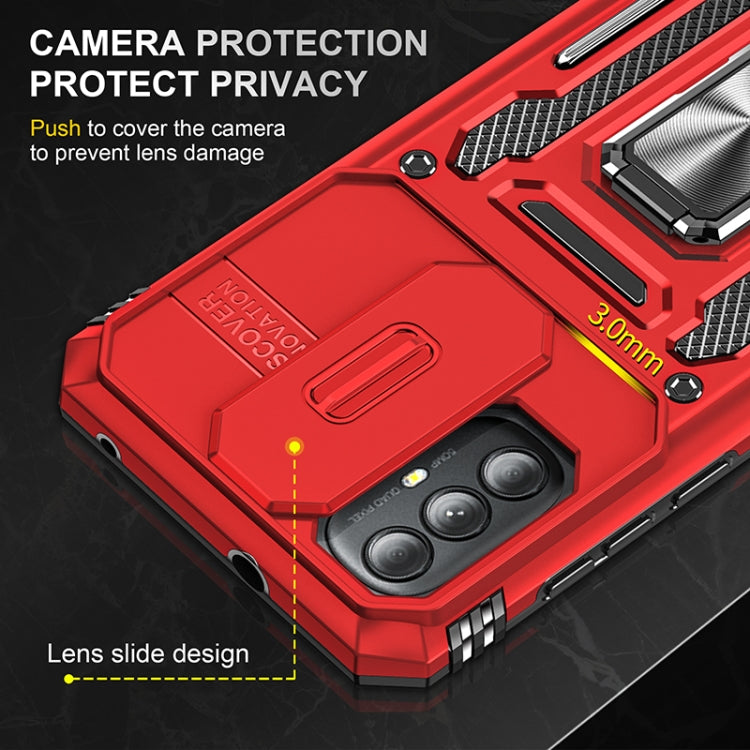 For Motorola Moto G Power 2022 Armor PC + TPU Camera Shield Phone Case