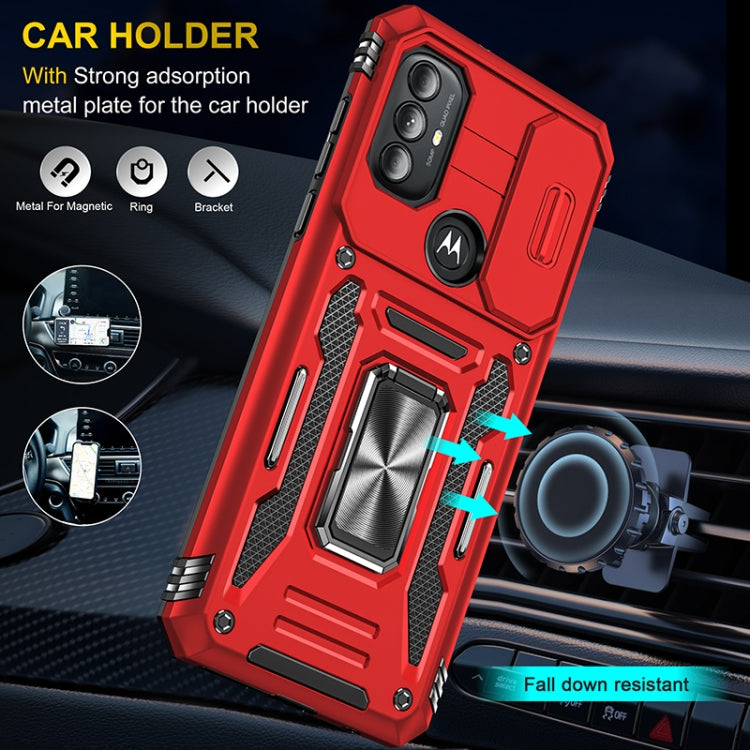 For Motorola Moto G Power 2022 Armor PC + TPU Camera Shield Phone Case