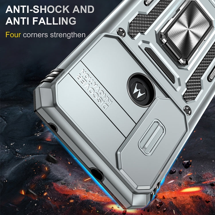 For Motorola Moto G Power 2022 Armor PC + TPU Camera Shield Phone Case