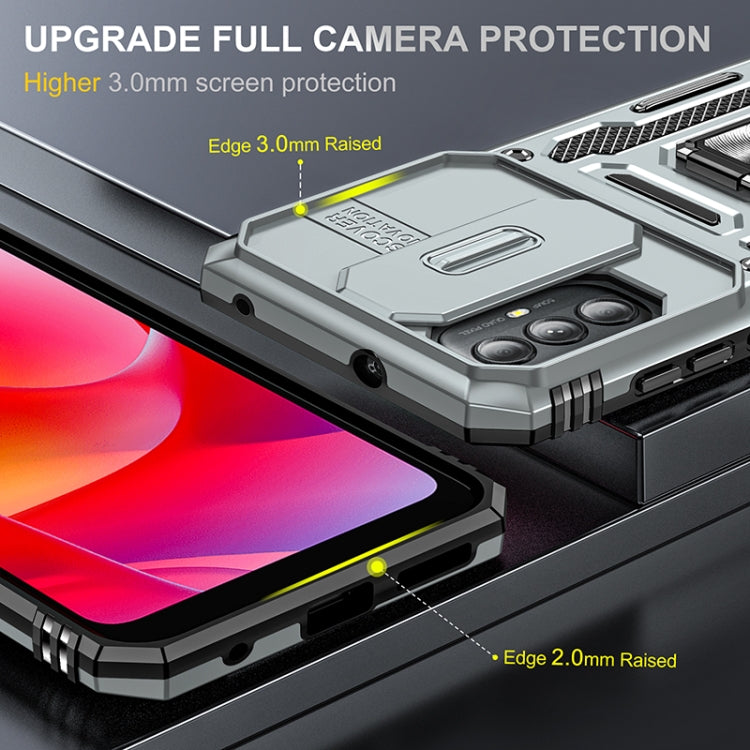 For Motorola Moto G Power 2022 Armor PC + TPU Camera Shield Phone Case