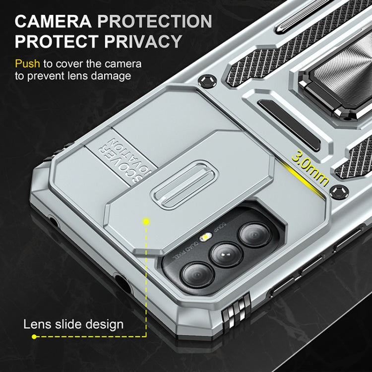 For Motorola Moto G Power 2022 Armor PC + TPU Camera Shield Phone Case