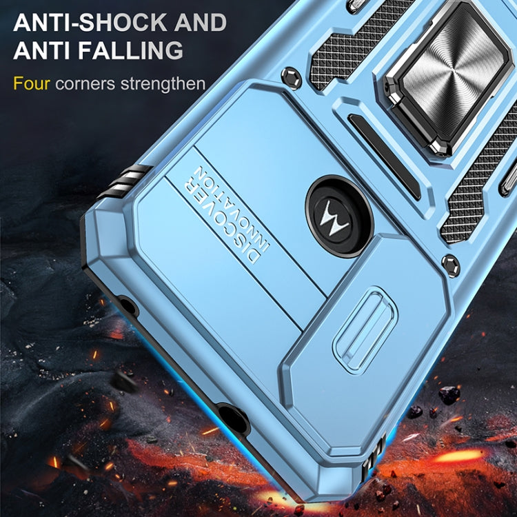 For Motorola Moto G Power 2022 Armor PC + TPU Camera Shield Phone Case
